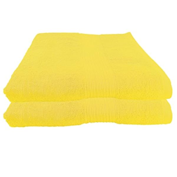 Julie Julsen Juego de 2 toallas de sauna, 28 colores disponibles, algodón puro, calidad 500 g/m², toalla de playa, amarillo, 80 x 200 cm